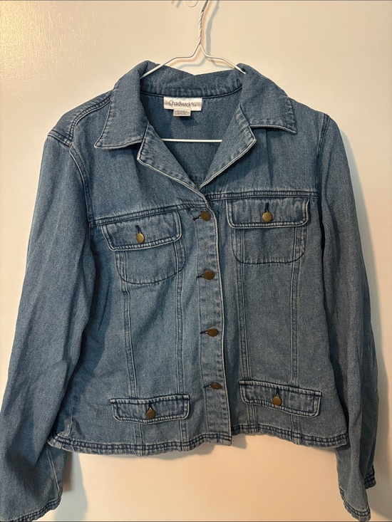 Chadwicks Jackets & Blazers - Vintage 90s Butter Mom Coquette Girl Chadwicks Medium Blue Denim Jacket Size 12